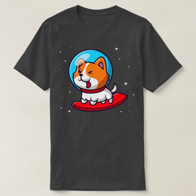 Camiseta Astronauta Perro en Personalizado espacial (Diseño del anverso)