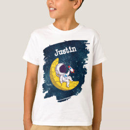 Camiseta Astronauta Personalizado en la Luna con Cohete