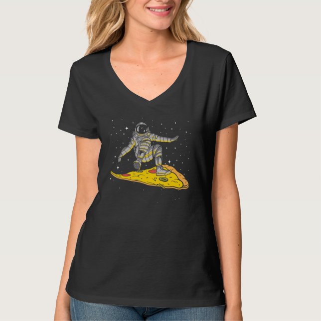 Camiseta Astronauta Pizza de comida rápida (Anverso)