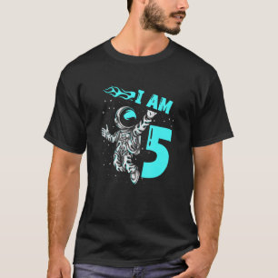 Camiseta Astronauta Planeta Spaceship feliz quinto cumpleañ