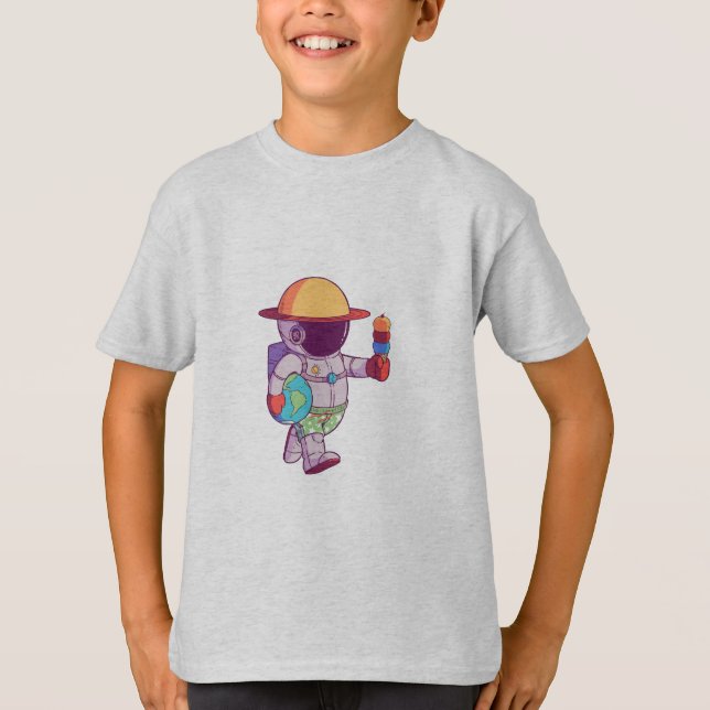 Camiseta Astronauta, Planetas Divertidos (Anverso)