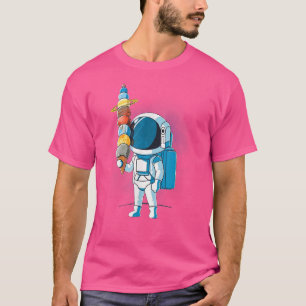 Camiseta Astronauta por helado en el espacio sosteniendo la