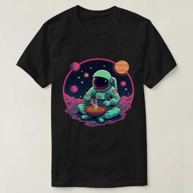 Camiseta "Astronauta Ramen Noodle - Gráfica divertida (Diseño del anverso)