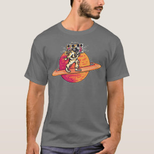 Camiseta Astronauta Retro Funky con una Boombox
