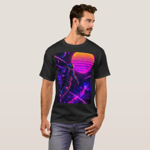 Camiseta Astronauta Retro Synthwave Cyberpunk Espacio Camis