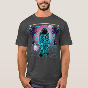 Camiseta Astronauta Retro Vaporwave 80 Estética