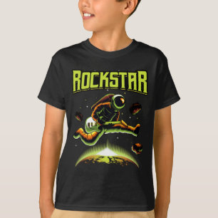 Camiseta Astronauta Rockstar tocando guitarra en el espacio