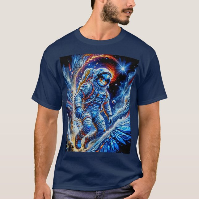 Camiseta Astronauta rojo, blanco y azul (Anverso)
