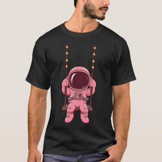 Camiseta Astronauta Rosa En La Swing - Astronauta Cuto