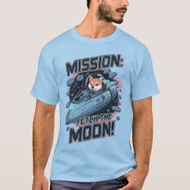 Camiseta Astronauta Shiba Arte Pixel - Misión a la Luna