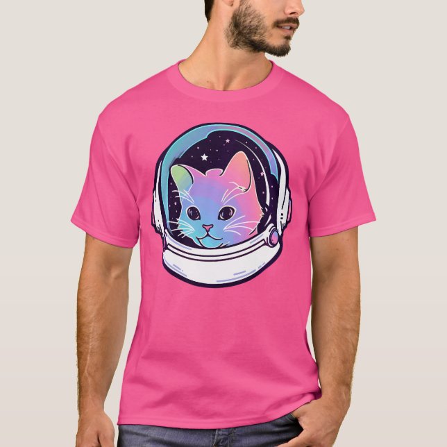 Camiseta Astronauta simpático Gato Trippy Edm Rave (Anverso)