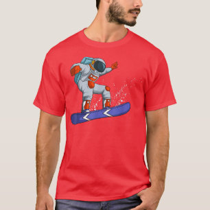 Camiseta Astronauta Snowboard En El Espacio