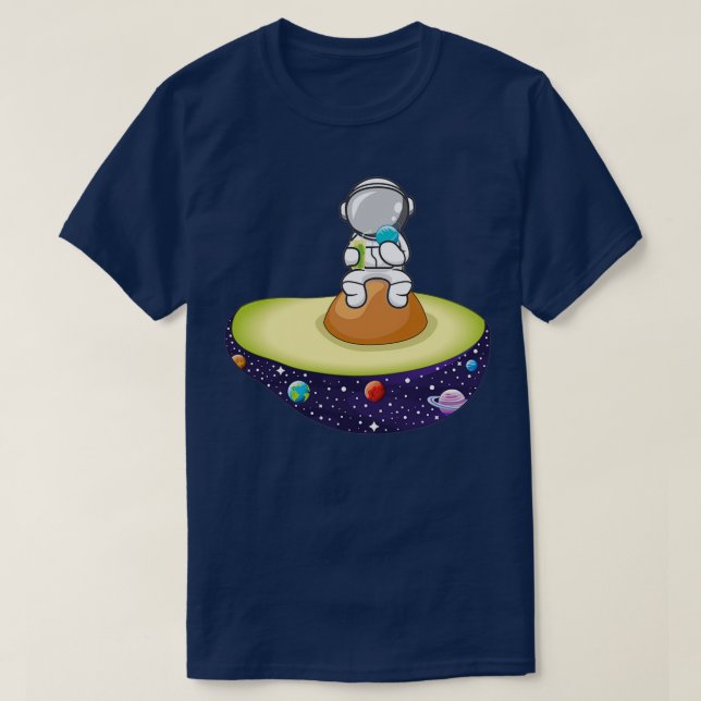 Camiseta Astronauta sobre aguacate en el espacio (Diseño del anverso)