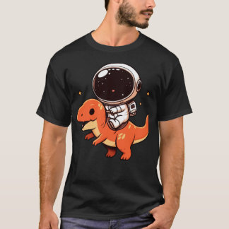 Camiseta Astronauta Sobre Dinosaurio