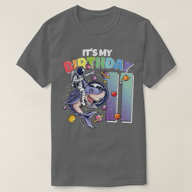 Camiseta Astronauta sobre el Chica del primer cumpleaños de (Diseño del anverso)