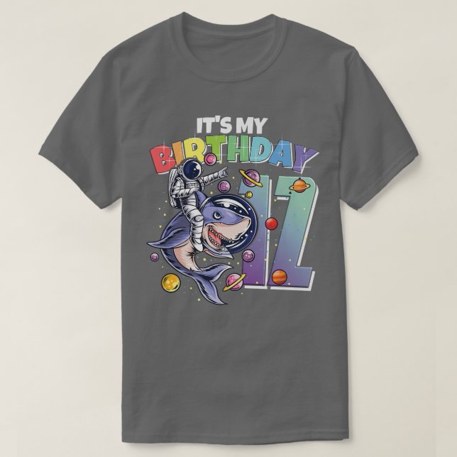 Camiseta Astronauta sobre el duodécimo Chica de cumpleaños  (Diseño del anverso)