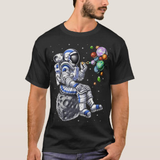 Camiseta Astronauta Soplando Burbujas