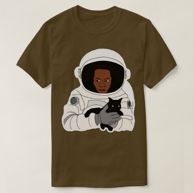 Camiseta Astronauta sosteniendo gato 1 (Diseño del anverso)