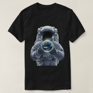 Camiseta Astronauta sosteniendo la Tierra 