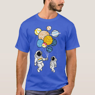 Camiseta Astronauta sostiene globos aeroespaciales