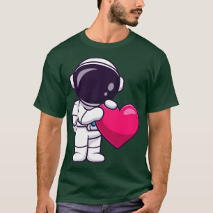 Camiseta Astronauta sostiene Personalizado del corazón del