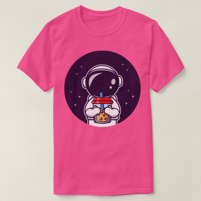 Camiseta Astronauta suave sorbiendo té de leche Boba (Diseño del anverso)