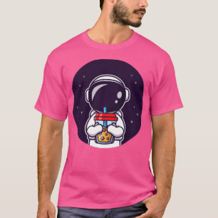 Camiseta Astronauta suave sorbiendo té de leche Boba