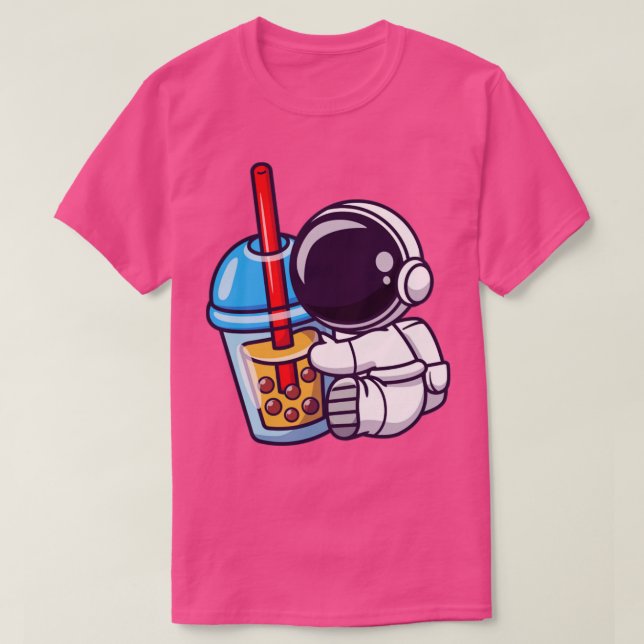 Camiseta Astronauta suave sujetando Boba Personalizado de t (Diseño del anverso)