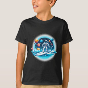 Camiseta Astronauta Surf en el Espacio Chicos Chicas Stem N