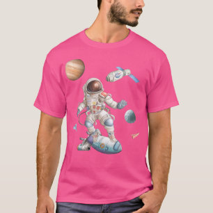 Camiseta Astronauta Surfing Space Rocket Stars Sky Universe