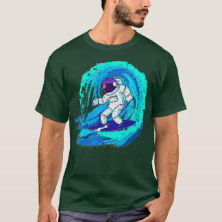Camiseta Astronauta surfista de galaxia espacial divertida