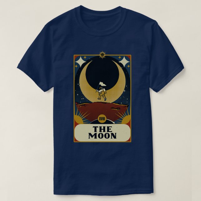 Camiseta Astronauta Tarot Moon por Tobe Fonseca (Diseño del anverso)
