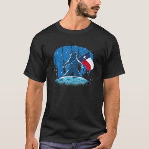 Camiseta Astronauta Texan Bandera de la Luna Aterrizar Patr