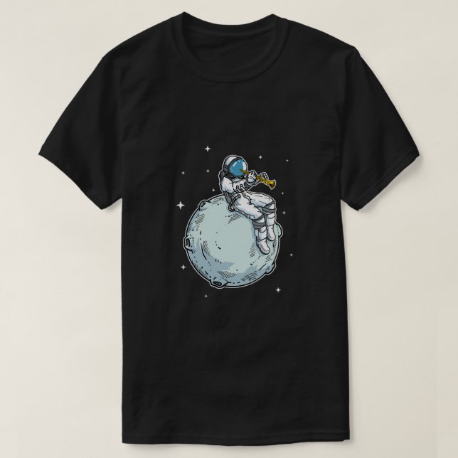 Camiseta Astronauta toca música clarinete Clarinet Lover (Diseño del anverso)