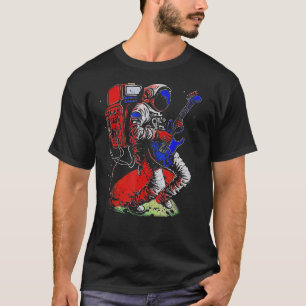 Camiseta Astronauta tocando guitarra eléctrica en el espaci