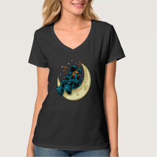 Camiseta Astronauta tocando violines en la luna cosmonautas