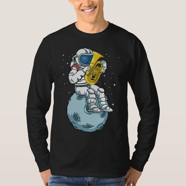Camiseta Astronauta Tuba Jugador Música Regalo Niños Banda  (Anverso)
