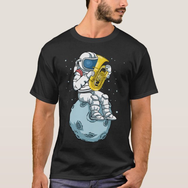 Camiseta Astronauta Tuba Jugador Música Regalo Niños Banda  (Anverso)