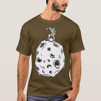Camiseta Astronauta Una Rueda Eléctrica Flota A La Luna Ska