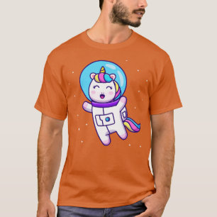 Camiseta Astronauta unicornio lindo flotando en Personaliza