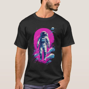 Camiseta Astronauta Vaporwave Estético Retro Glitch Spacema