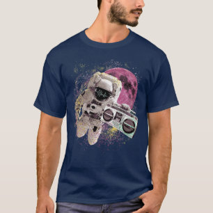 Camiseta Astronauta Vintage Lover Music Profession Retro Ho