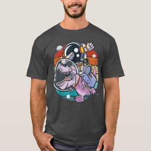 Camiseta Astronauta vintage y gracioso sobre un t-rex