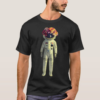 Camiseta Astronauta Y Flores