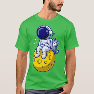 Camiseta Astronauta Y Personalizado De Gatos Aburrido