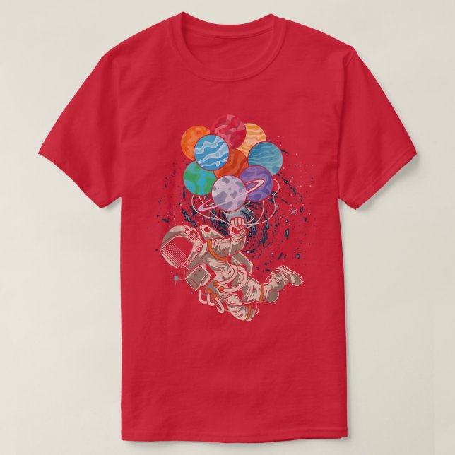Camiseta Astronauta Y Planetas Galay Star Space (Diseño del anverso)