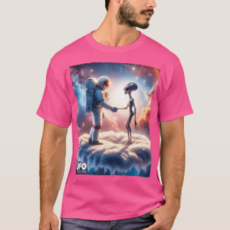 Camiseta Astronauta Y Una Mano Agitadora Extraterrestre