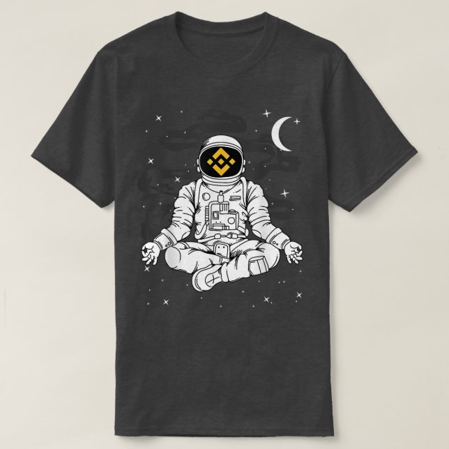 Camiseta Astronauta Yoga Binance BNB Moneda A La Cripta De  (Diseño del anverso)