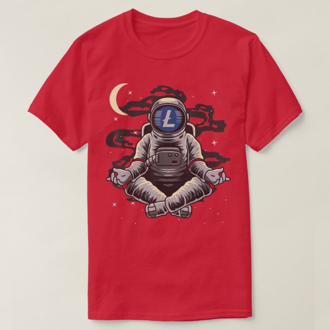 Camiseta Astronauta Yoga LiteMoneda LTC Moneda A La Cripta  (Diseño del anverso)