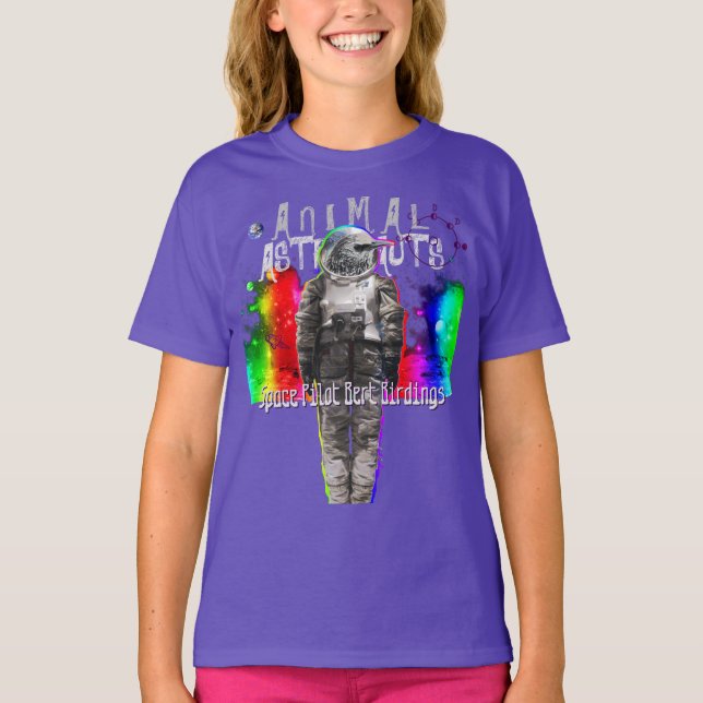 Camiseta Astronautas animales en pájaro del piloto de (Anverso)